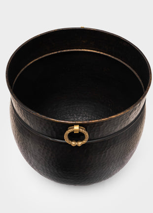 Hammered Indoor Planters with Brass Metal