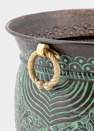 Grasmere (Medium) Engraved Brass Planter