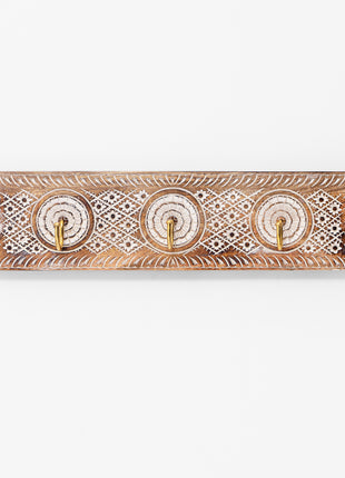 Bruges Mango Wood Coat Hook (Row Of 3)