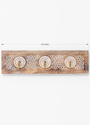 Bruges Mango Wood Coat Hook (Row Of 3)