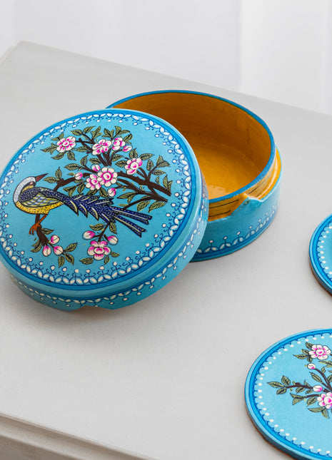 Manarola Handpainted Coasters In Sky Blue