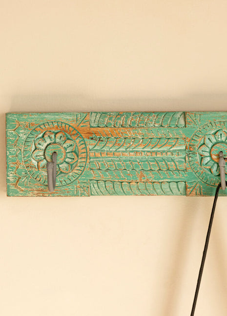 Jaipur Antique style Coat Hooks Green