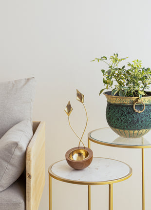 Pontesbury Engraved Patina Brass Planter