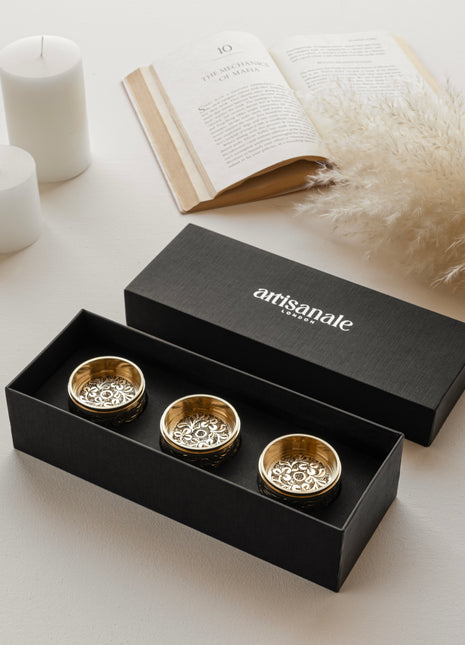 Eze Hand-engraved Brass Tealight Holder