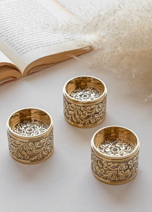 Eze Hand-engraved Brass Tealight Holder