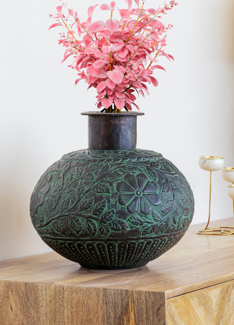 Castleton Engraved Brass Planter