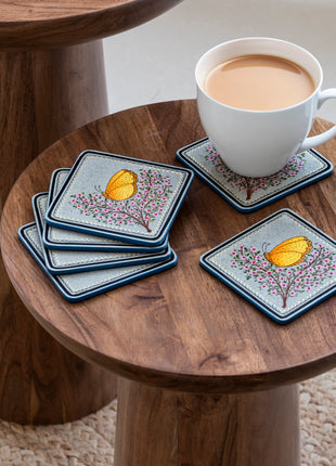 Cochem Handpainted Coasters In Bluish Grey