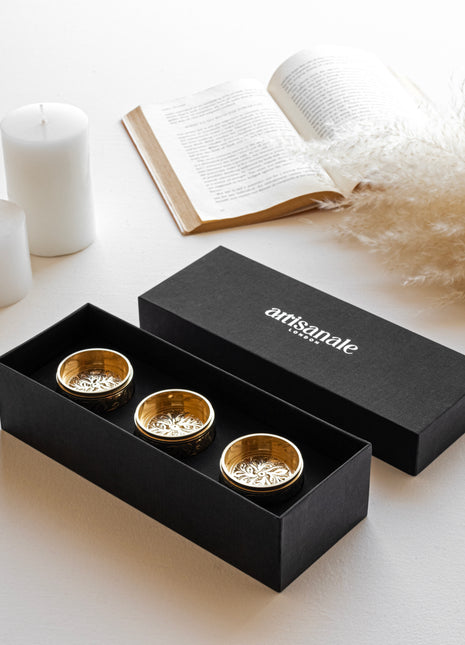 Gordes Hand-engraved Brass Tealight Holder