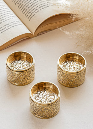 Gordes Hand-engraved Brass Tealight Holder