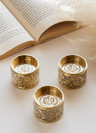 Meissen Hand-engraved Brass Tealight Holder