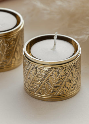 Gordes Hand-engraved Brass Tealight Holder