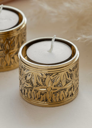 Locronan Hand-engraved Brass Tealight Holder