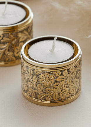 Meissen Hand-engraved Brass Tealight Holder