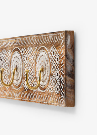 Bruges Mango Wood Coat Hook (Row Of 3)