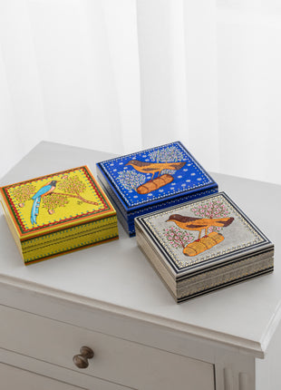 Cochem Handpainted Coasters In Bluish Grey