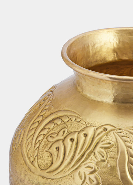 Bibury Engraved Brass Planter