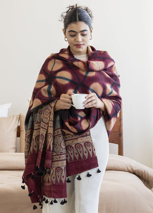Lucerne Shawl In Blush Maroon
