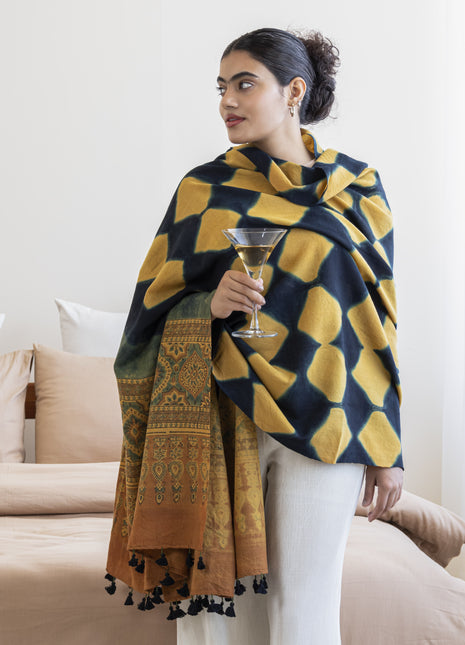 Barenton Shawl In Mustard Yellow