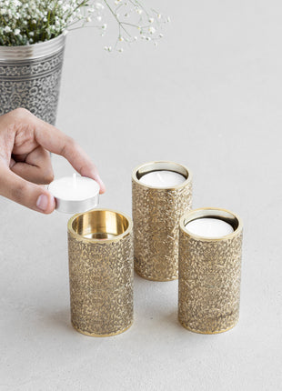 tealight candle holders made from solid brass