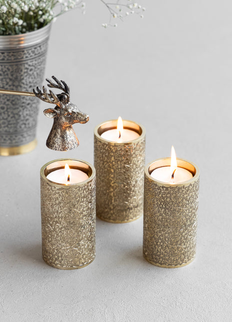 tealight candle holders made from solid brass