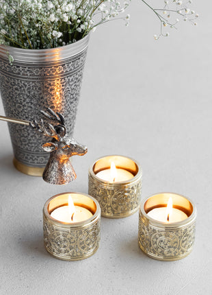 Shitterton Hand-engraved Brass Tealight Holder