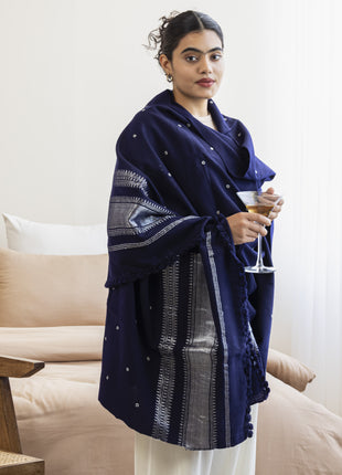 Meare Shawl In Navi Blue