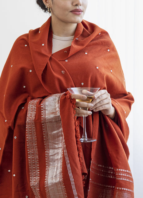 Sand Shawl In Orange