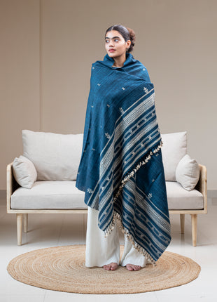 Cordelle Shawl In Eastern Blue