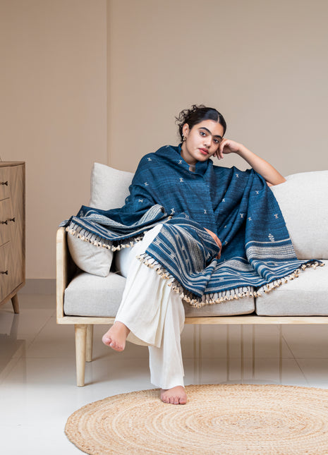 Cordelle Shawl In Eastern Blue