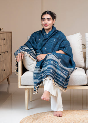 Cordelle Shawl In Eastern Blue