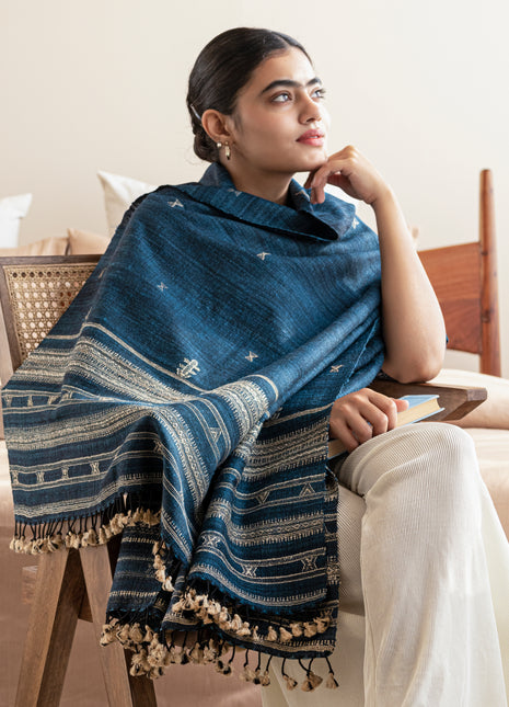 Cordelle Shawl In Eastern Blue