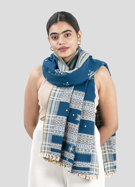 Kersoe Shawl In Peacock Blue