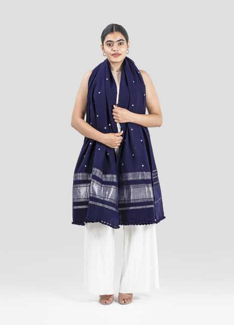 Meare Shawl In Navi Blue