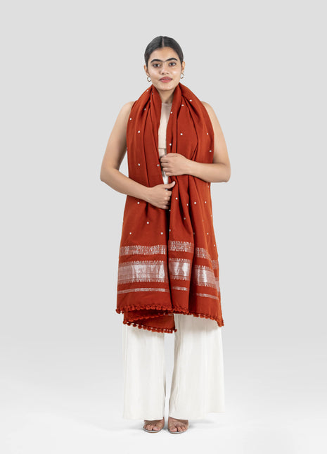 Sand Shawl In Orange