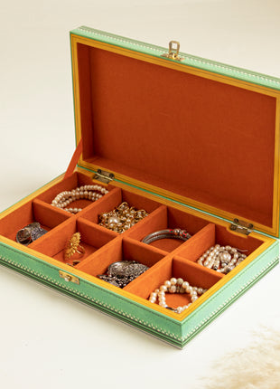Hand-painted Wooden Jewelry Box Green