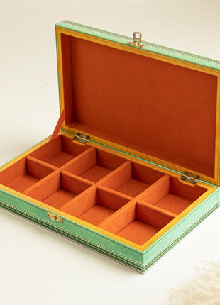 Hand-painted Wooden Jewelry Box Green