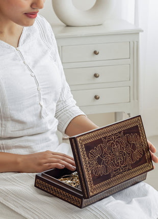 Clovelly Brass Inlayed Jewellery Boxes