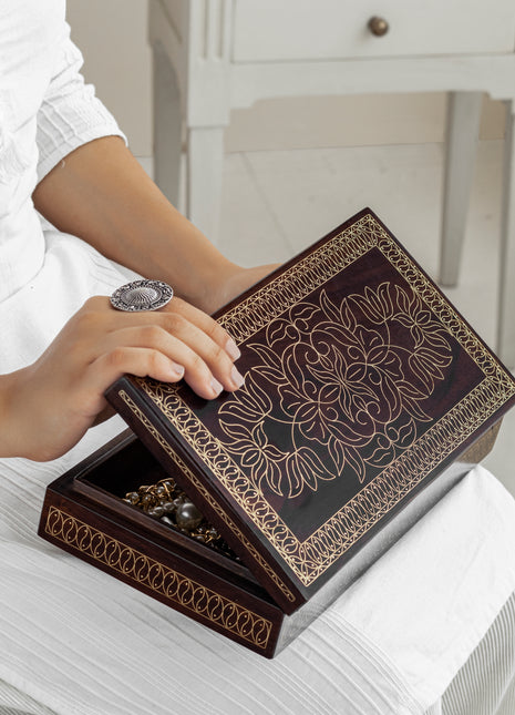 Clovelly Brass Inlayed Jewellery Boxes