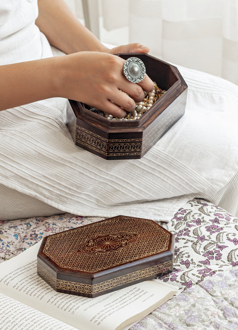 Burford Brass Inlayed Jewellery Boxes