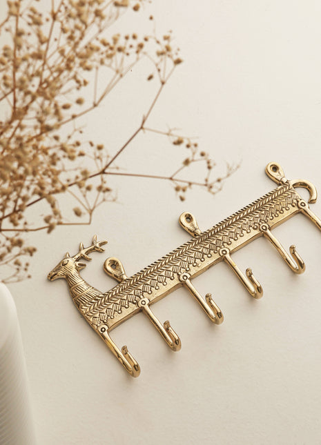 Brass Key Hook Deer