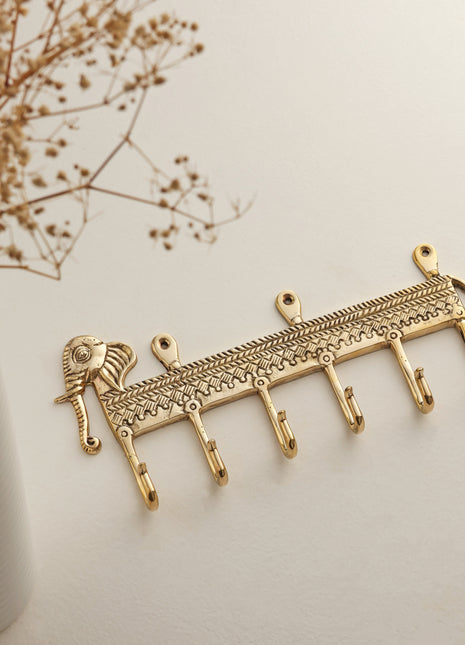 Brass Key Hook Elephant