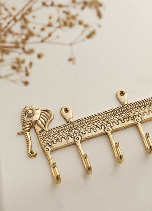 Brass Key Hook Elephant