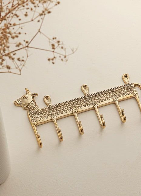 Brass Key Hook Cow