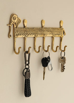 Brass Key Hook Elephant