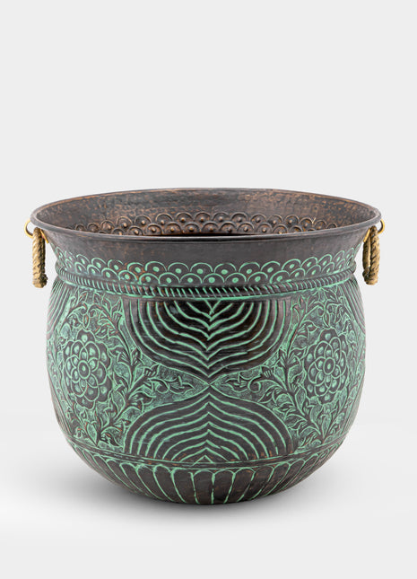 Grasmere (Medium) Engraved Brass Planter