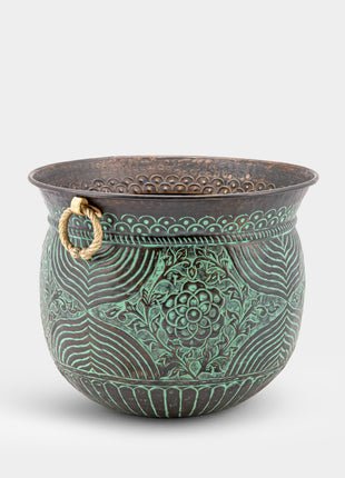 Grasmere (Medium) Engraved Brass Planter