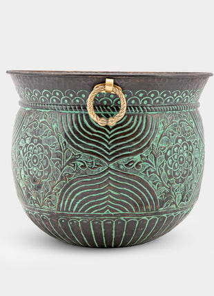 Grasmere (Medium) Engraved Brass Planter