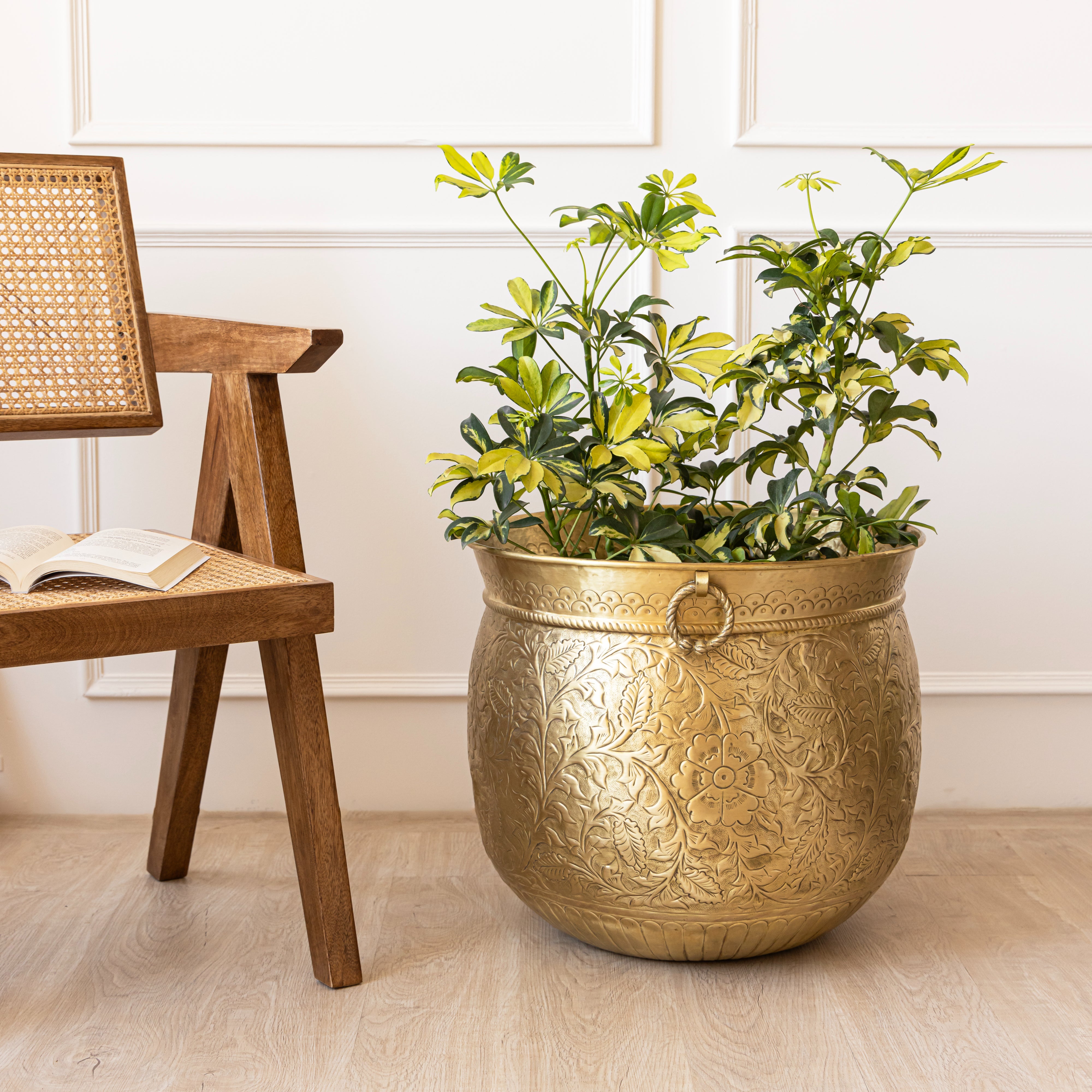 large brass planter pots australia Bouillon (Extra Large) Engraved Aged Brass Planter – Artisanale London