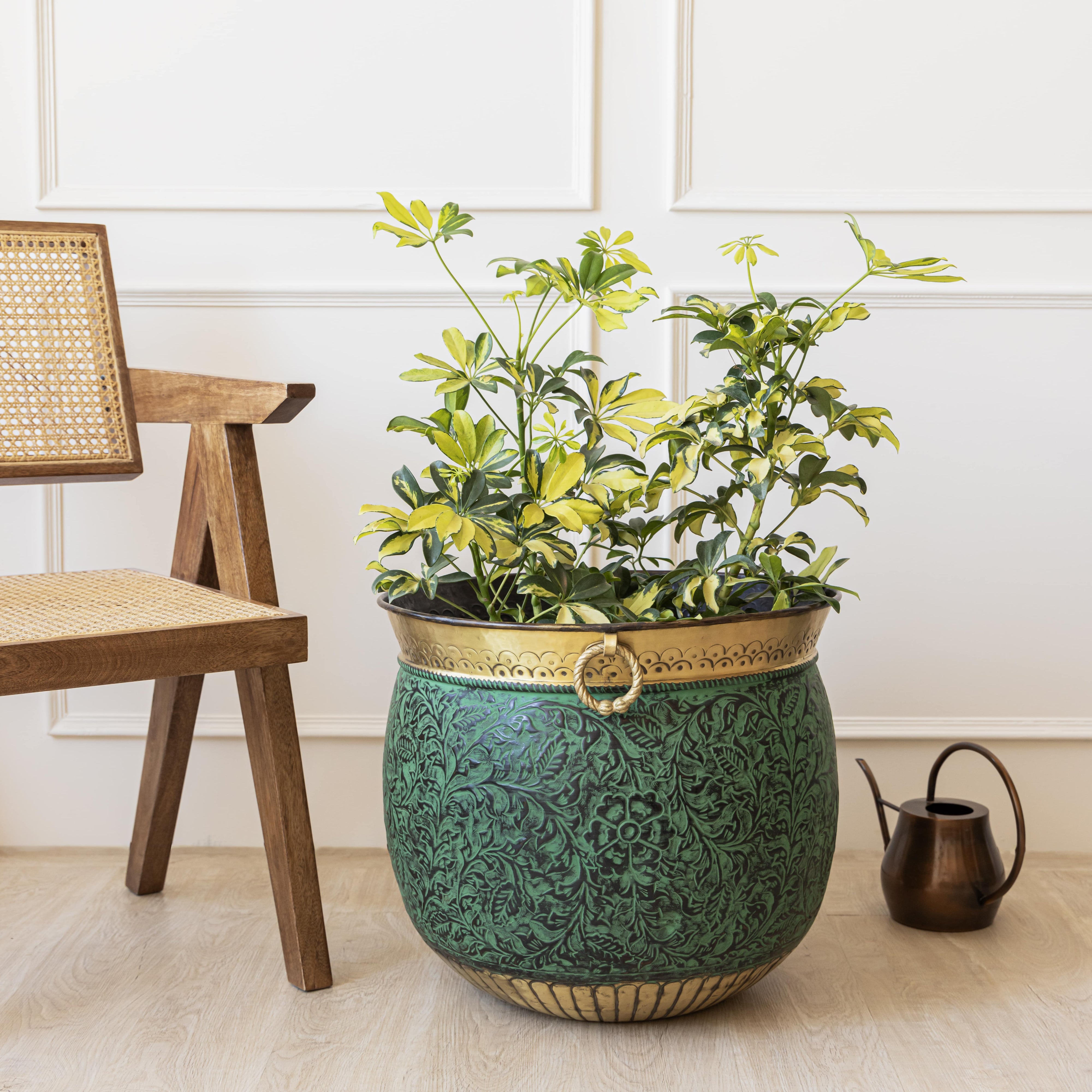 engraved plant pot large Oswestry (Extra Large) Engraved Brass Planter – Artisanale London