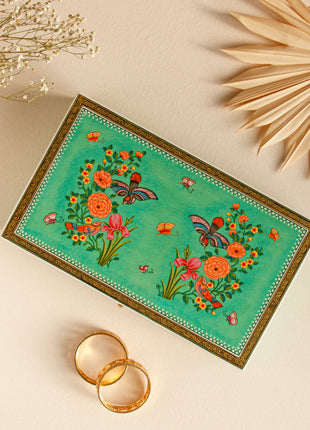 Hand-painted Wooden Jewelry Box Green